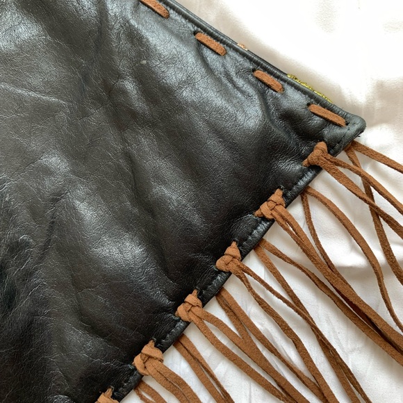 Sandra Leal Embroidered Leather Fringe Bag - Picture 6 of 13